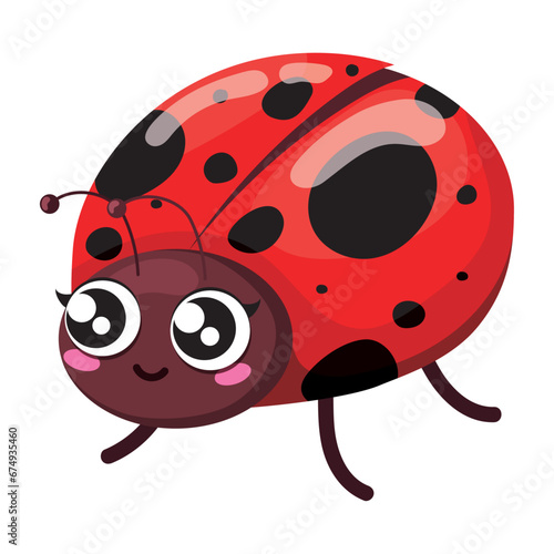 Isolated cute ladybug insect character Vector