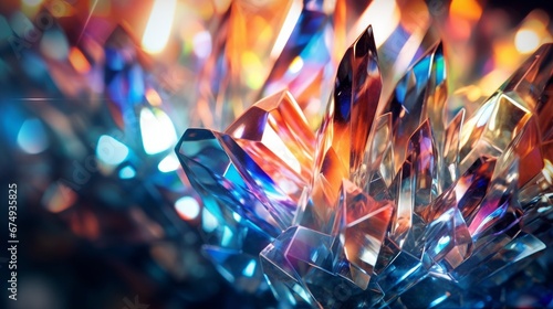 A blurred abstract image of a crystal creating AI generated illustration