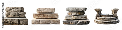 Stone podium for display product Hyperrealistic Highly Detailed Isolated On Transparent Background Png File