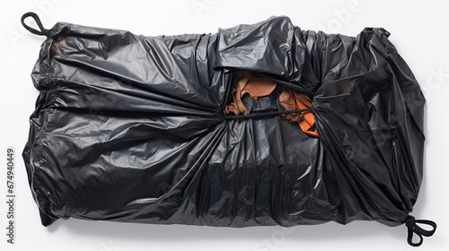 close up garbage bag on white background clipping path © haizah