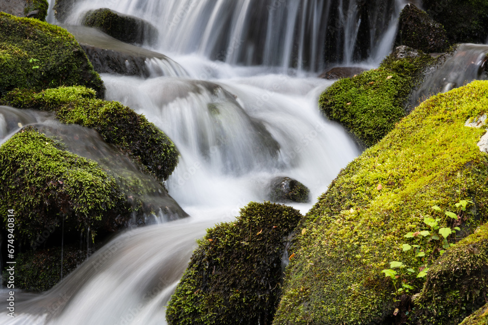 Waterfall cascading over the rocks near Wild Cherry Branch in the Great Smoky Mountains Waterfall cascading over the rocks near Wild Cherry Branch in the Great Smoky Mountains