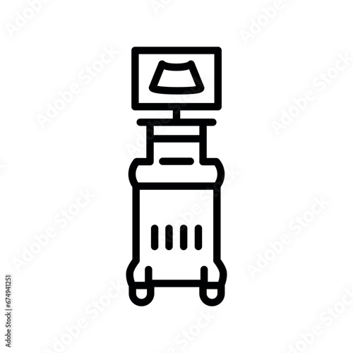 Ultrasound device black line illustration