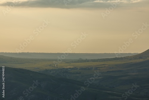 Winding to mountain peaks. Beautiful mountain landscape.