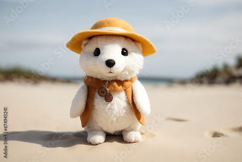 Playful Felt Beach Mascot
