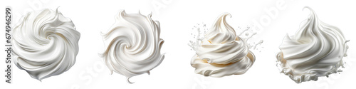 Whipped cream Hyperrealistic Highly Detailed Isolated On Transparent Background Png File