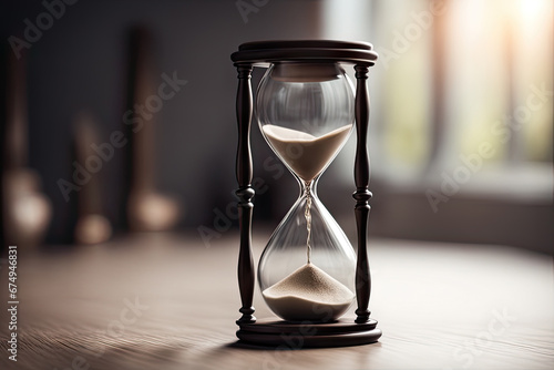 Ancient hourglass time runs out of sand