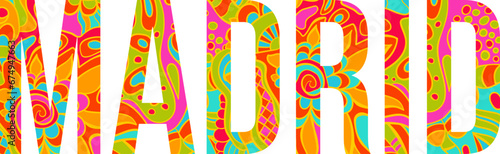 Madrid colorful doodle city name