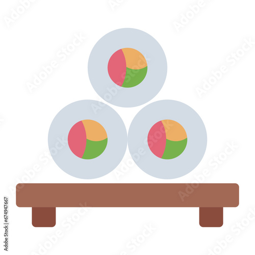 Sushi roll japanese food icon