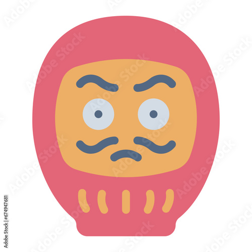 Daruma doll traditional japanese doll icon