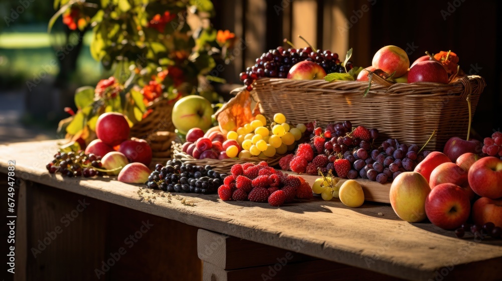 A table topped with lots of different types of fruit