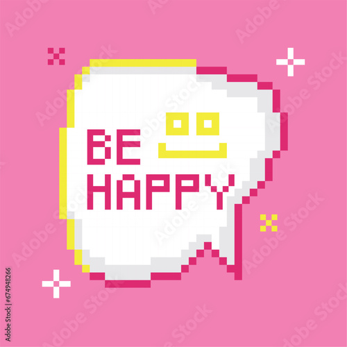 Isolated pixel speech bubble with a cartoon expression Vector © laudiseno