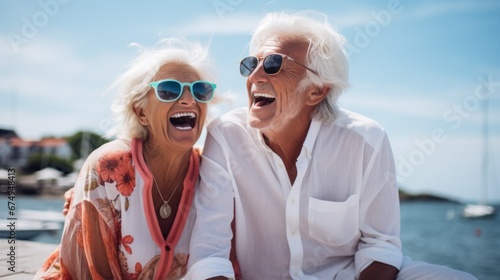 A couple of older people sitting next to each other