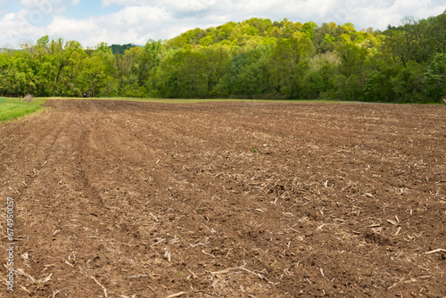 Farm field in fallow ready to be seeded, North Carolina photo