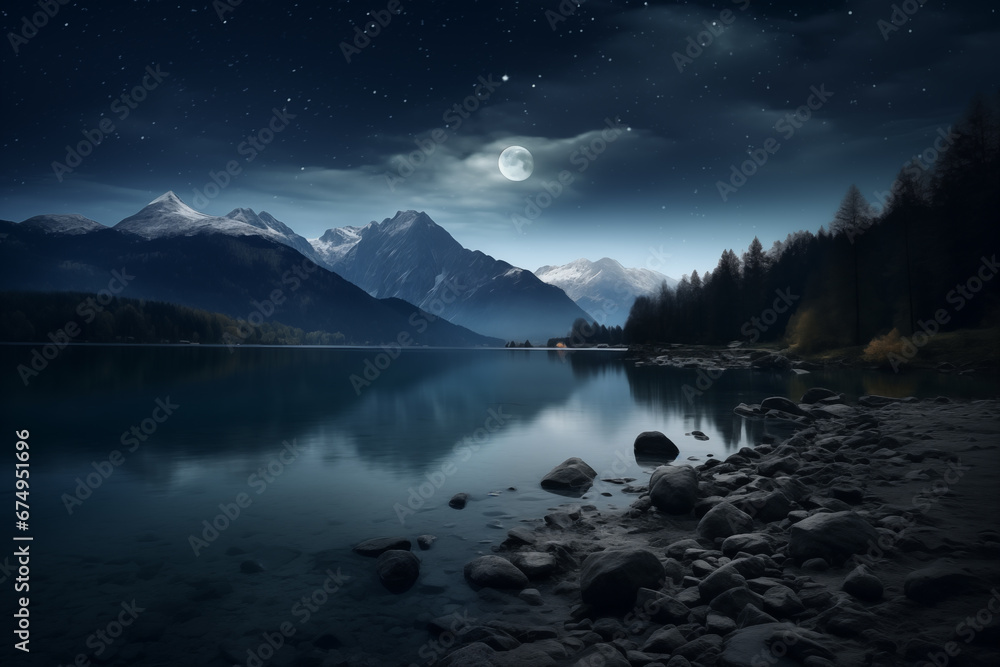 HD desktop wallpaper with beautiful landscape at night