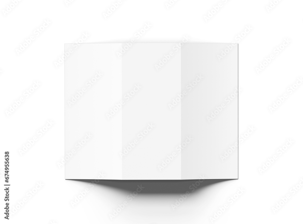 Blank Tri fold letter size brochure render on transparent background Blank Tri fold letter size brochure render on transparent background