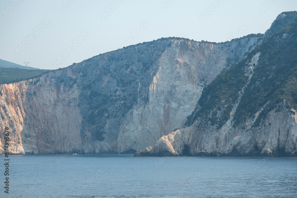 Panoramic view of coastline of Lefkada, Ionian Islands, Greece