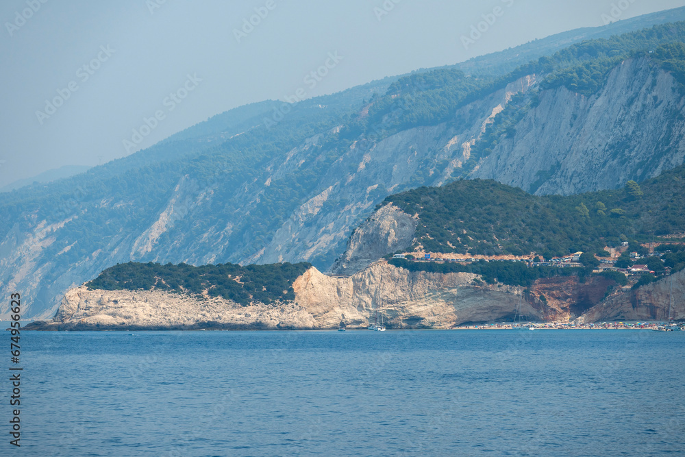 Panoramic view of coastline of Lefkada, Ionian Islands, Greece Panoramic view of coastline of Lefkada, Ionian Islands, Greece