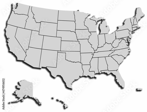 MAP OF THE UNITED STATES AMERICAN CONTINENT