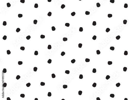 Pattern doodle dots on a transparent background, black hand drawn element. Modern abstract design for print and textile