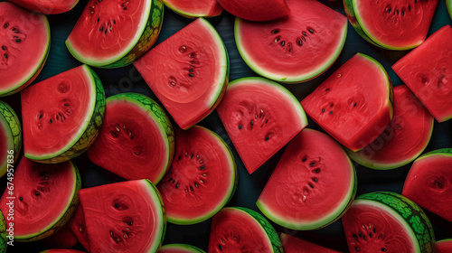 fruit background of heap water melon, for water melon sellers, food and drink concept, smoothie concept, freshy water melons, healthcare concept, summer fruits, top view . photo