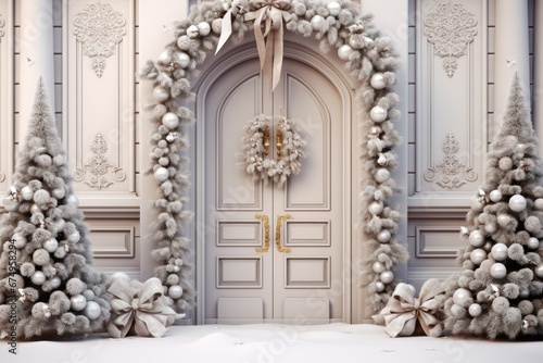 Elegant Holiday Welcome with a Luxurious Christmas Door © aboutmomentsimages