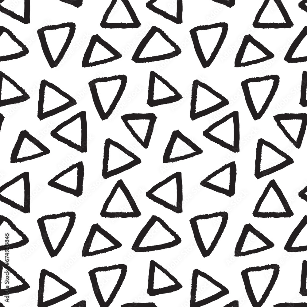 Pattern doodle triangle on a transparent background, black geometric hand drawn element. Modern abstract design for print and textile Pattern doodle triangle on a transparent background, black geometric hand drawn element. Modern abstract design for print and textile