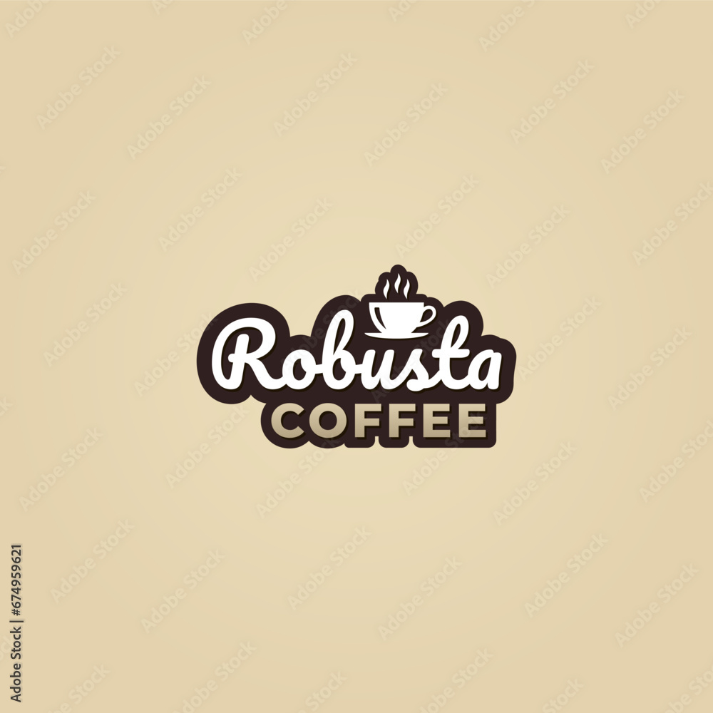 Robusta coffee logo or Robusta coffee label vector isolated in flat style. Best Robusta coffee logo vector for product packaging design element. Robusta coffee label vector for product packaging. Robusta coffee logo or Robusta coffee label vector isolated in flat style. Best Robusta coffee logo vector for product packaging design element. Robusta coffee label vector for product packaging.