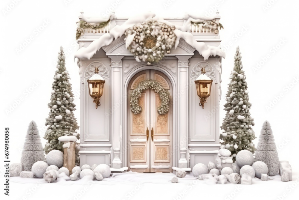 Luxurious Christmas decoration on white background. Decoration, Decoration, merry Christmas and happy new year