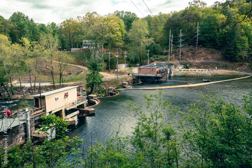 The Oconaluftee lake behind the dam on the Oconaluftee river The Oconaluftee lake behind the dam on the Oconaluftee river