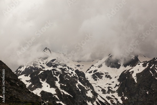 View of mount with foggy. Dramatic and beautiful clouds © BillionPhotos.com