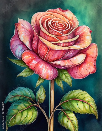 illustration of beautiful red rose flower 