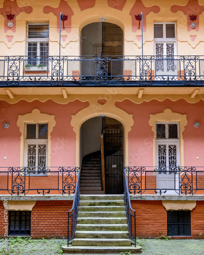 Photography Beautiful art nouveau style courtyard in Budapest, Hungary