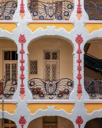 Photography Beautiful art nouveau style courtyard in Budapest, Hungary