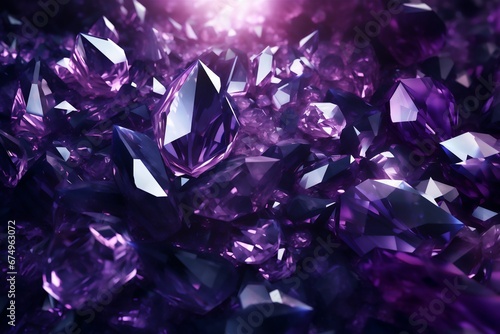 Abstract crystal background with realistic crystal-like shapes. Shiny crystals.