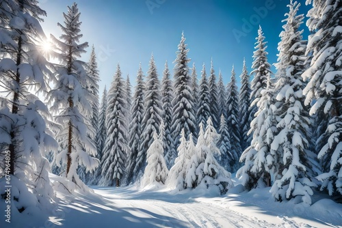 winter landscape with snow generated by AI technology 