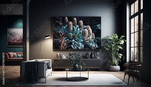Choose a focal point for the photo interiors design Ai generated art photo