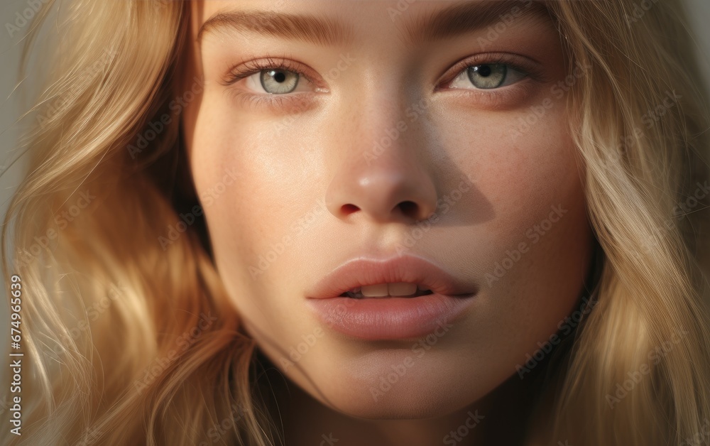Close up lips photography. Beautiful young woman with blonde hair Close up lips photography. Beautiful young woman with blonde hair