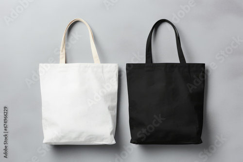Cotton Tote Bags in Monochrome background