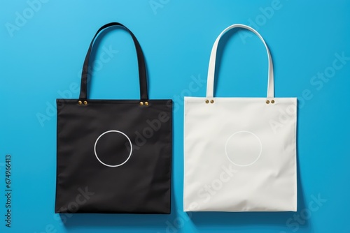 Tote Bags on blue Background