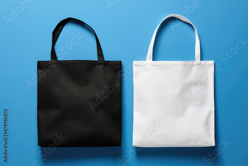 Tote Bags on blue Background