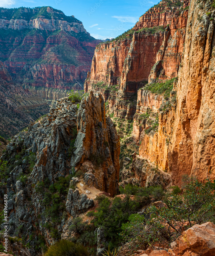 The Eye of the Needle on the North Kaibab Trail in Roaring Springs Canyon, Grand Canyon National Park, Arizona, USA