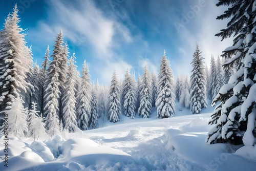 winter landscape with trees © zaroosh
