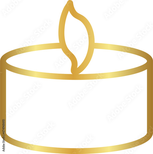 Gold Line Art Candle