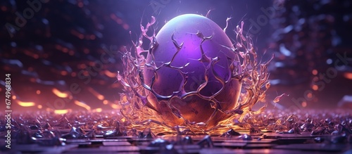 Colorful 3D rendering of an egg with a lightning in the center photo