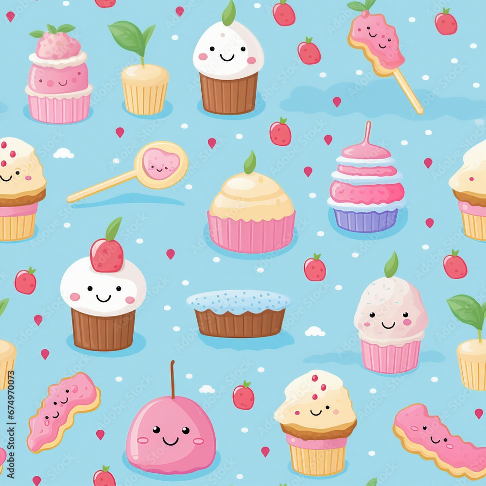Pastel Kawaii Sweets Pattern Pastel Kawaii Sweets Pattern