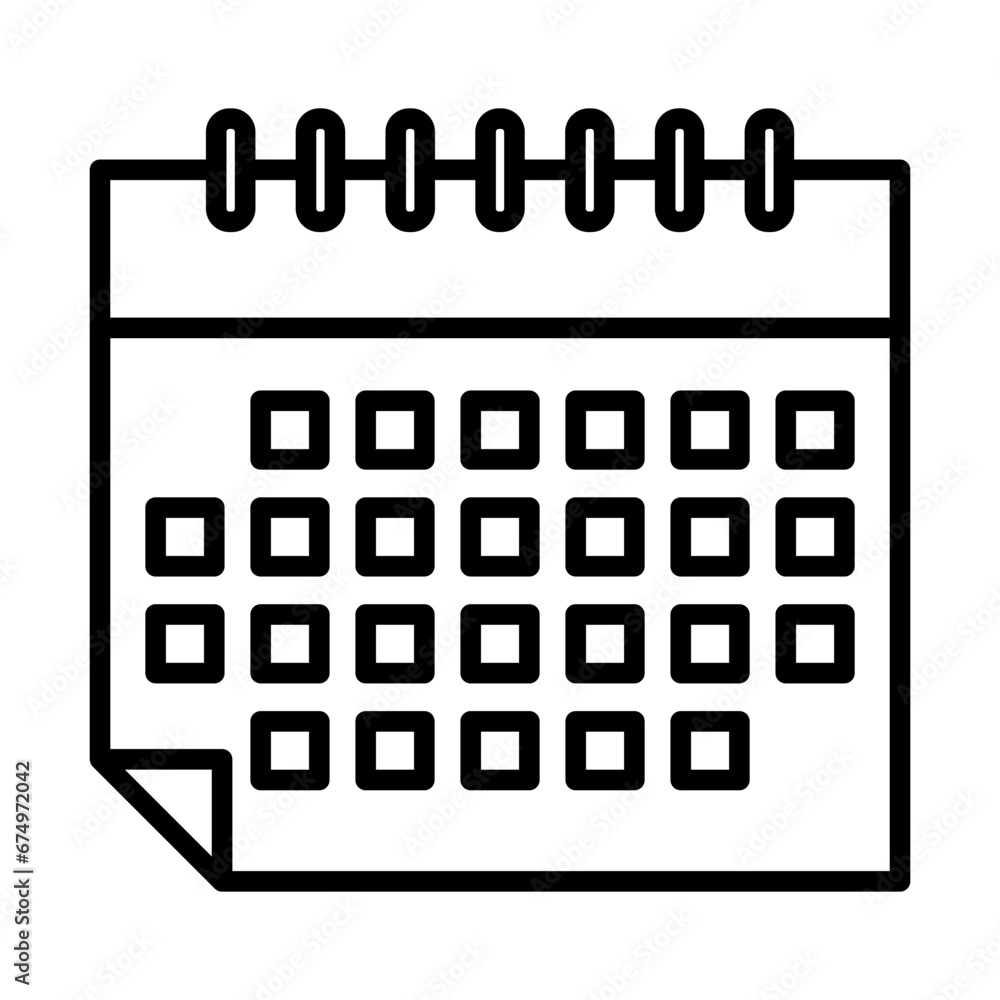 Event calendar marketing icon with black outline style. business, calendar, date, year, month, event, graphic. Vector illustration Event calendar marketing icon with black outline style. business, calendar, date, year, month, event, graphic. Vector illustration