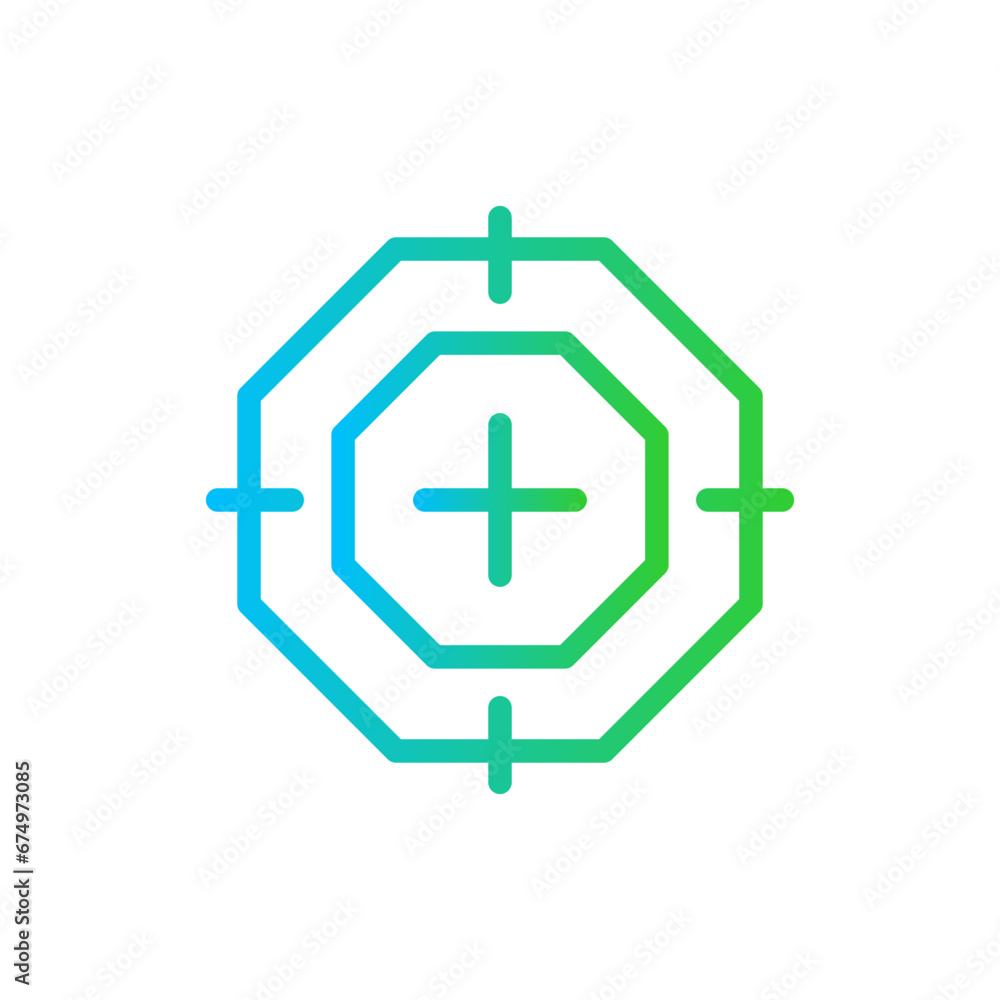Target marketing icon with blue and green gradient outline style. goal, success, target, business, strategy, marketing, competition. Vector illustration Target marketing icon with blue and green gradient outline style. goal, success, target, business, strategy, marketing, competition. Vector illustration