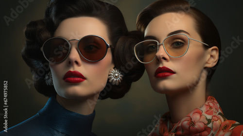 Women wearing luxury glasses, Portrait photography , photographic realism