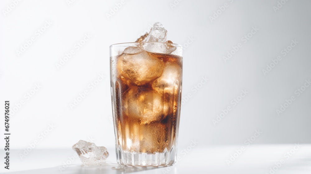 Coffee with ice cubes glass istock promo white background illustration picture AI generated art Coffee with ice cubes glass istock promo white background illustration picture AI generated art
