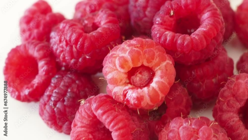 Fresh raspberries on a white background. Ripe juicy fresh raspberries. Organic raspberries, healthy food, vitamins, summer berry fruit. Long banner format. place for text Fresh raspberries on a white background. Ripe juicy fresh raspberries. Organic raspberries, healthy food, vitamins, summer berry fruit. Long banner format. place for text